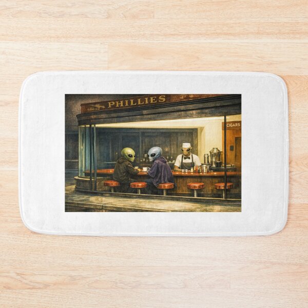 Item preview, Alien Twist on Edward Hoppers Nighthawks Painting designed and sold by Halifaxartguy.