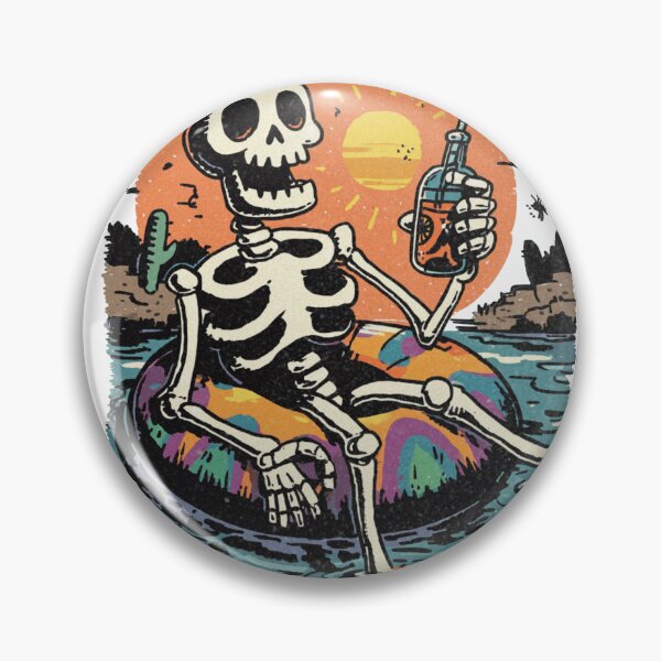 Item preview, Floating Respectfully Funny Skeleton Summer Float Beach Vibes Tropical Sunset designed and sold by Region.