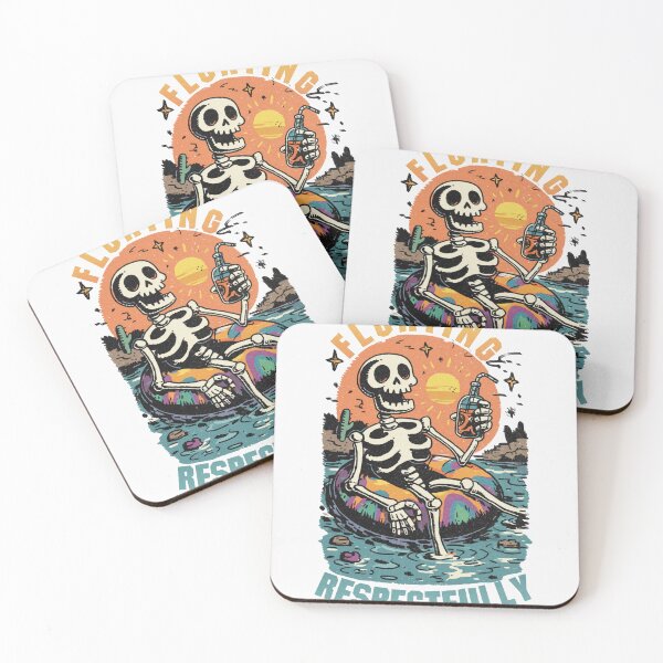 Item preview, Floating Respectfully Funny Skeleton Summer Float Beach Vibes Tropical Sunset designed and sold by Region.