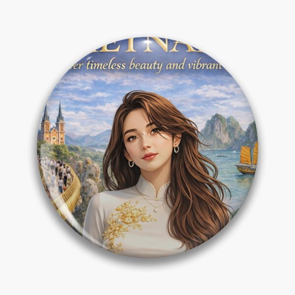 Item preview, Welcome to Vietnam – Ao Dai Cultural Travel Poster | Vietnam Landmarks, Scenic Beauty & Heritage Illustration designed and sold by Inkora-Art.