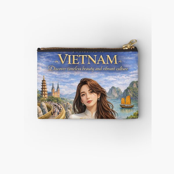 Item preview, Welcome to Vietnam – Ao Dai Cultural Travel Poster | Vietnam Landmarks, Scenic Beauty & Heritage Illustration designed and sold by Inkora-Art.