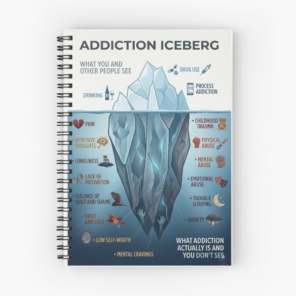 Item preview, Addiction Iceberg| Sobriety| Recovery|  Mental Health| Therapy Office Decor| Calm Down Corner designed and sold by VividRougeArt.