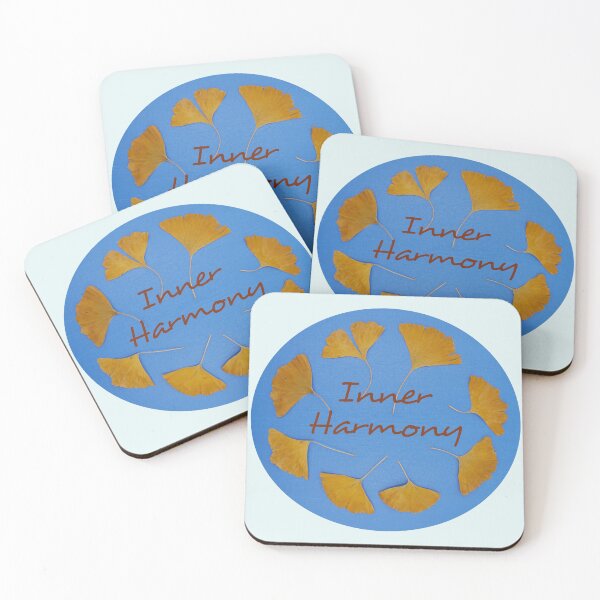 Item preview, Inner Harmony - Gingko Leaves in Blue Ellipse designed and sold by JurateArt-DK.