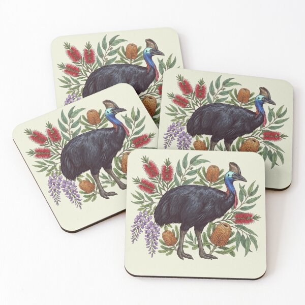 Item preview, Cassowary Among Vibrant Wildflowers and Botanicals designed and sold by BirdsnStuff.
