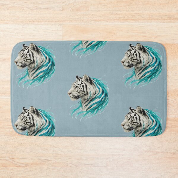 Item preview, White tiger with light blue lines, realistic designed and sold by the artedivino.