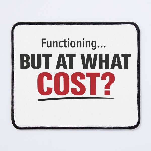 Item preview, Functioning But At What Cost Shirt, Funny Mental Health Tee, Sarcastic Anxiety Shirt, Relatable Burnout Design designed and sold by Amr Darwish Graphic designer.
