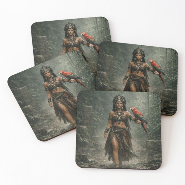 Item preview, Rainforest Warrior Goddess – Cinematic Fantasy Jungle Woman Art designed and sold by INFINISHE.