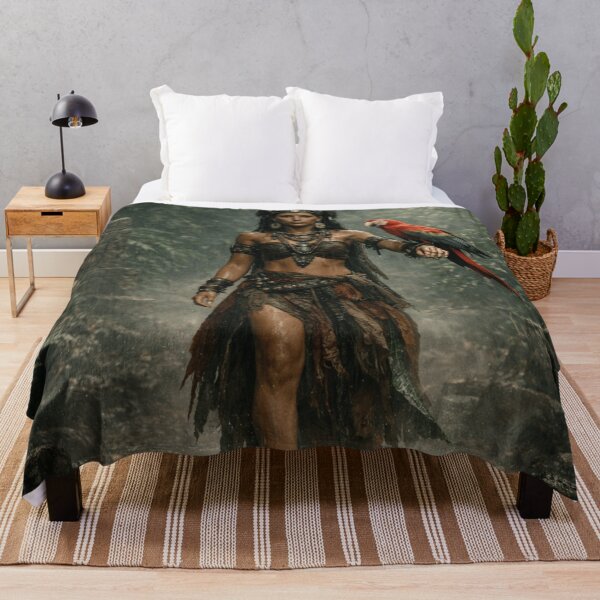 Item preview, Rainforest Warrior Goddess – Cinematic Fantasy Jungle Woman Art designed and sold by INFINISHE.