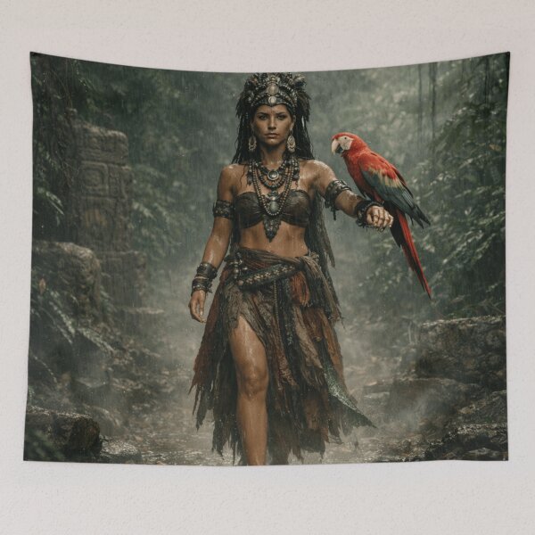 Item preview, Rainforest Warrior Goddess – Cinematic Fantasy Jungle Woman Art designed and sold by INFINISHE.