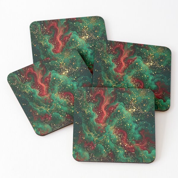 Item preview, Opulent Emerald Red Gold Abstract Swirl designed and sold by SpoonLogiq.