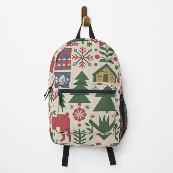 Item preview, Scandinavian Folk Art Christmas Seamless Pattern – Reindeer, Pine Trees & Cabins designed and sold by Midnight Veil Designs.