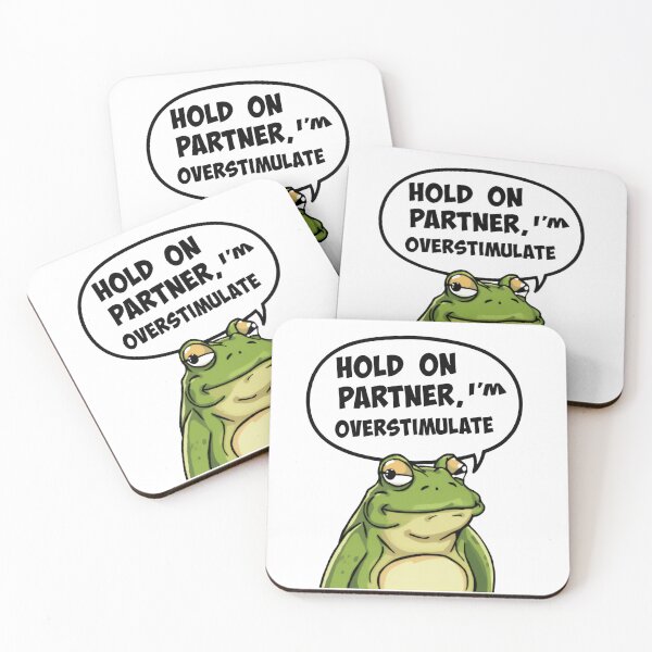 Item preview, Hold On Partner I’m Overstimulated Funny Cowboy Meme Quote designed and sold by SkeletonsDanger.