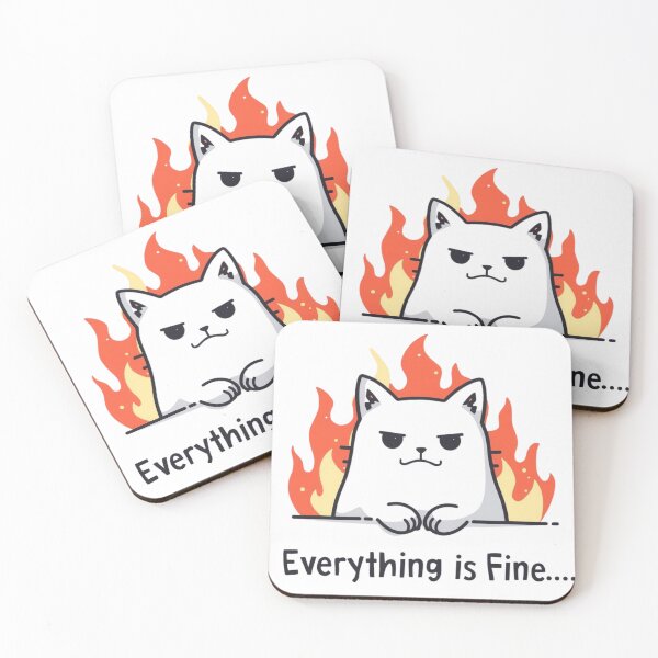 Item preview, Everthing is Fine...Cat Fire designed and sold by Inappropriate Ink.