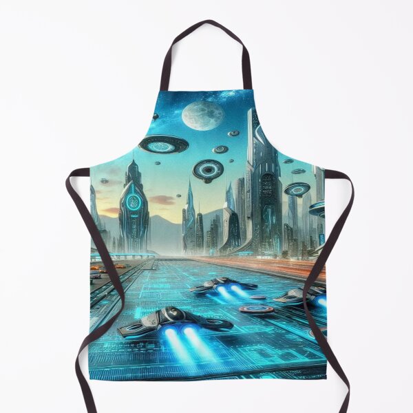 Item preview, Futuristic Neon City with Hovercars, Flying Crafts and High‑Tech Skyline designed and sold by FotoworldEdel.