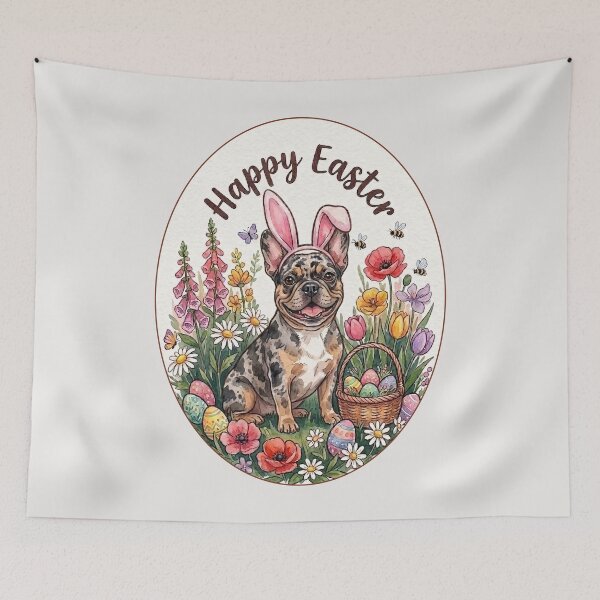 Item preview, Funny Merle French Bulldog Happy Easter Egg Bunny Mom Dad Kids designed and sold by FurryHavenPH.