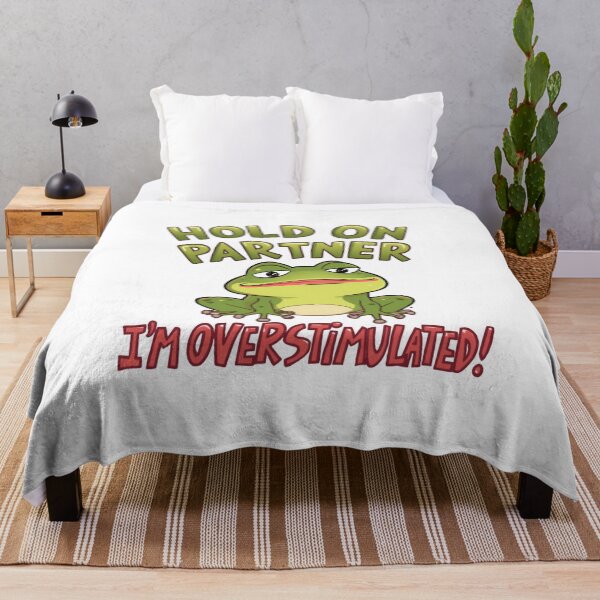 Item preview, Hold On Partner I’m Overstimulated Cute Animal Humor Quote designed and sold by SkeletonsDanger.