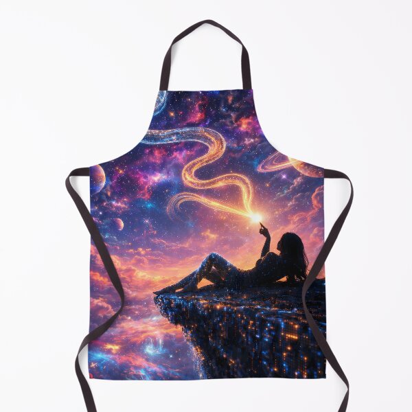 Item preview, Girl Touching Stars Above Neon Cosmic Horizon designed and sold by KnitOfShadoF.