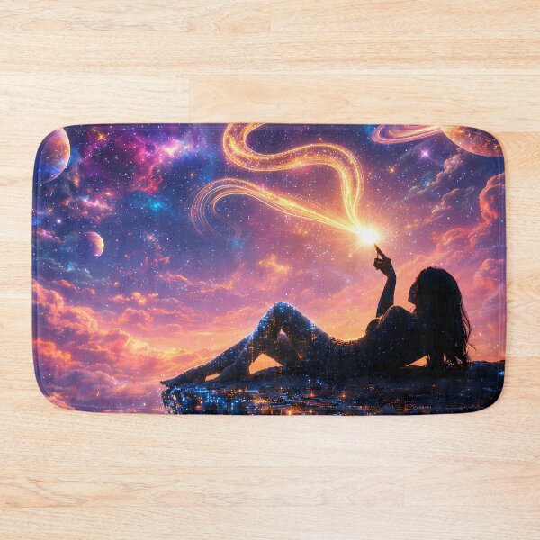 Item preview, Girl Touching Stars Above Neon Cosmic Horizon designed and sold by KnitOfShadoF.