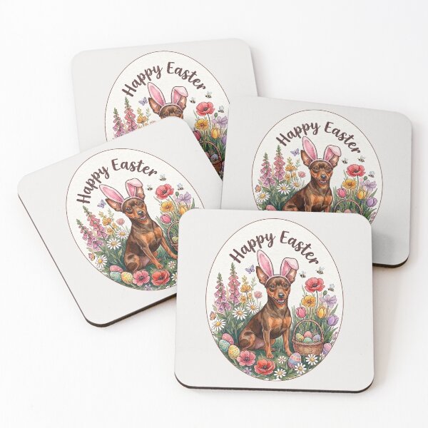 Item preview, Funny Miniature Pinscher Happy Easter Egg Bunny Mom Dad Kids designed and sold by FurryHavenPH.