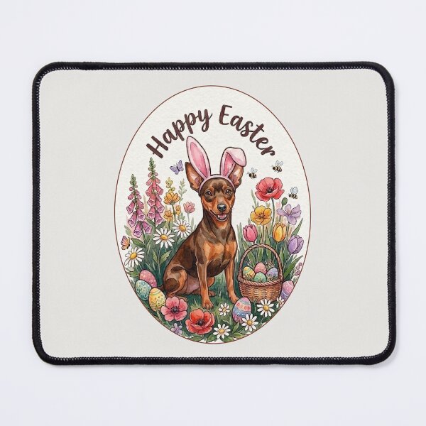 Item preview, Funny Miniature Pinscher Happy Easter Egg Bunny Mom Dad Kids designed and sold by FurryHavenPH.