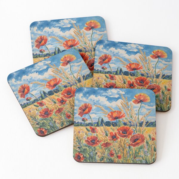 Item preview, Red poppies in a wheat field designed and sold by sid1802.