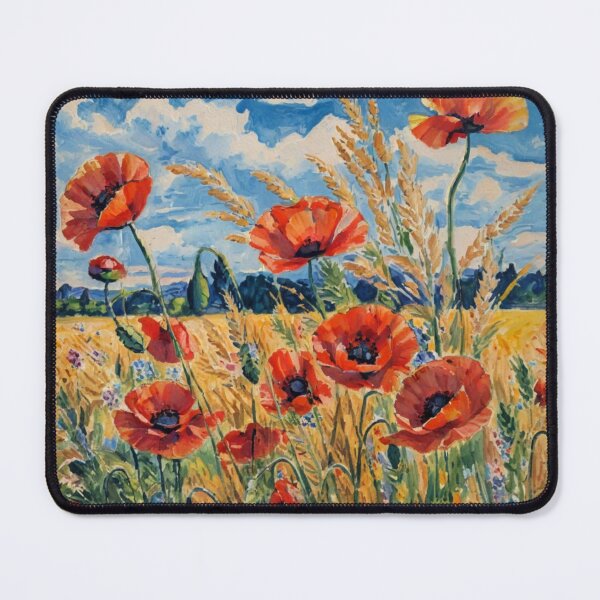 Item preview, Red poppies in a wheat field designed and sold by sid1802.