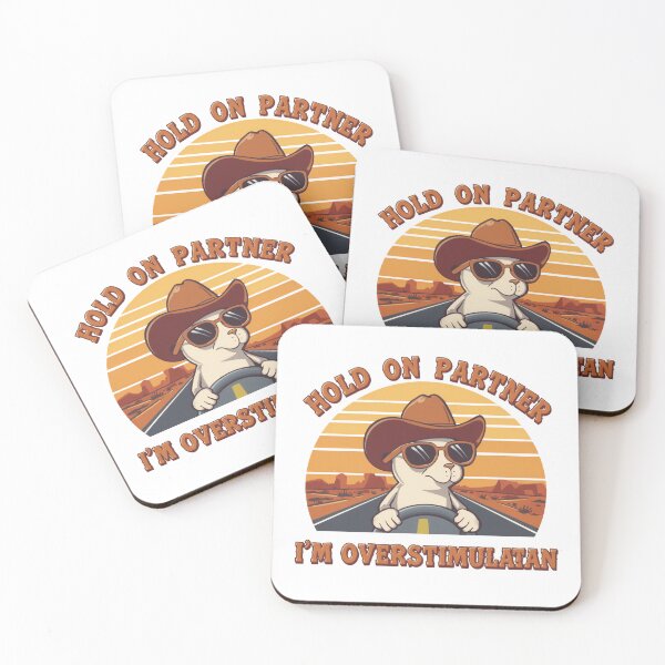 Item preview, Hold On Partner I’m Overstimulated Funny Western Quote designed and sold by SkeletonsDanger.