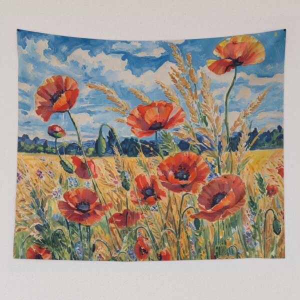 Item preview, Red poppies in a wheat field designed and sold by sid1802.