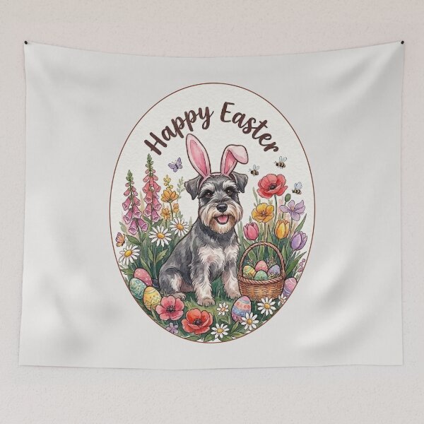 Item preview, Funny Miniature Schnauzer Happy Easter Egg Bunny Mom Dad Kids designed and sold by FurryHavenPH.
