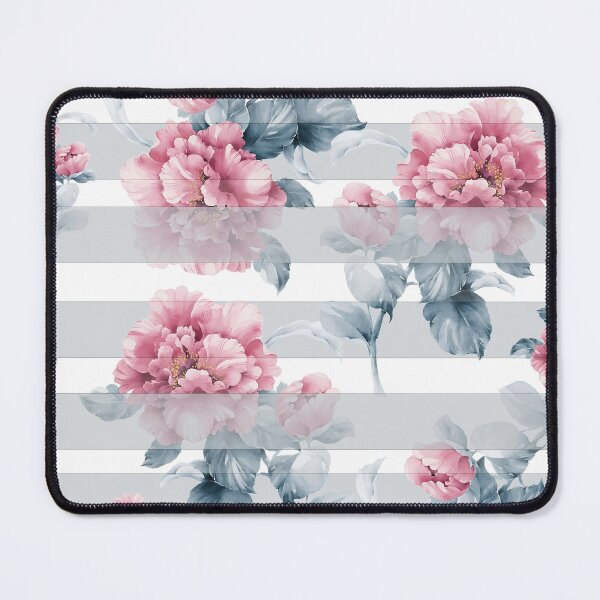 Item preview, Vintage Pink Peony Floral Striped Pattern designed and sold by DreamyLayer.