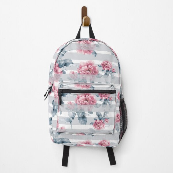 Item preview, Vintage Pink Peony Floral Striped Pattern designed and sold by DreamyLayer.