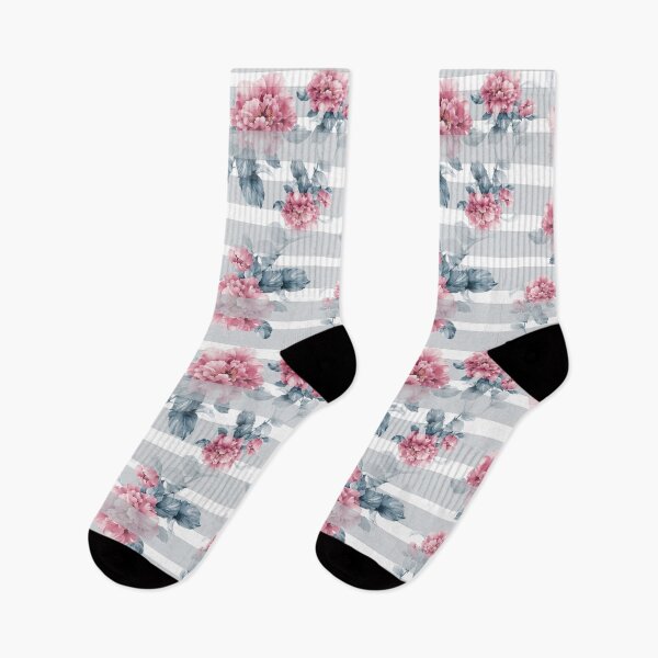 Item preview, Vintage Pink Peony Floral Striped Pattern designed and sold by DreamyLayer.