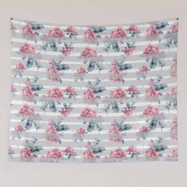 Item preview, Vintage Pink Peony Floral Striped Pattern designed and sold by DreamyLayer.