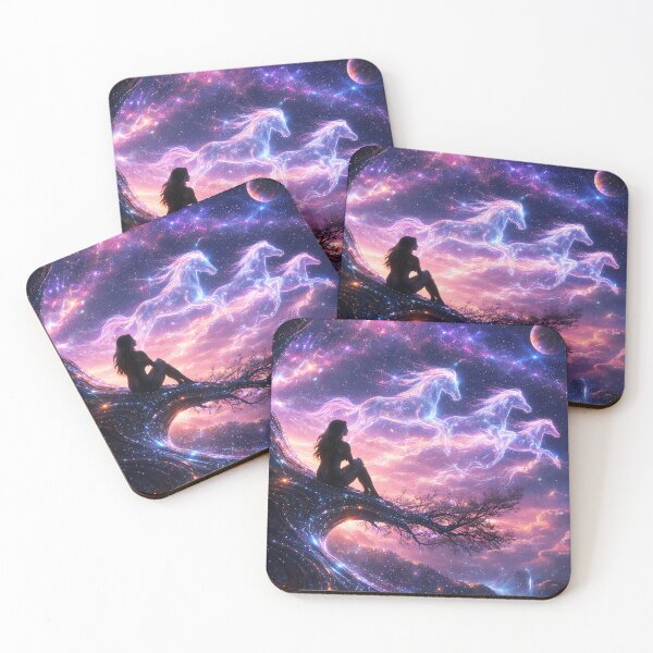 Item preview, Dreamer Watching Cosmic Horses In Starry Sky designed and sold by KnitOfShadoF.