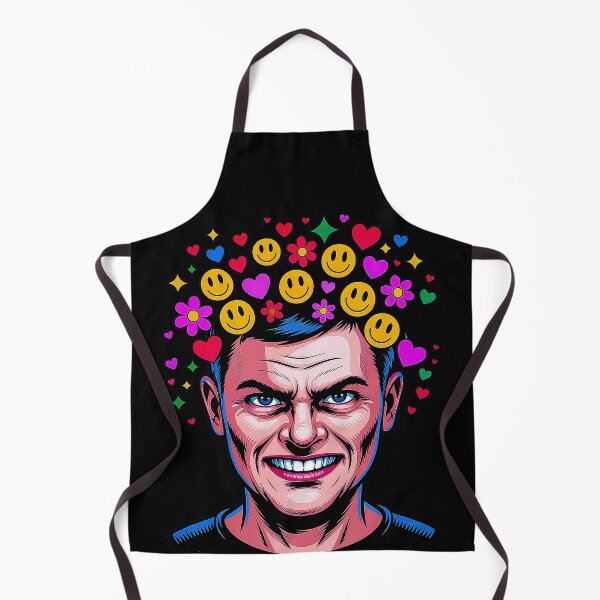 Item preview, Toxic Positivity Angry Smiley Chaos Portrait With Hearts designed and sold by Amanda's Factory.