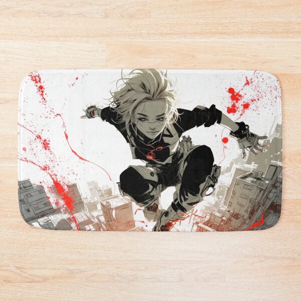 Item preview, ZERO — Falling Up Through the City | Cyberpunk Anime Art Print designed and sold by GhostOrigin.