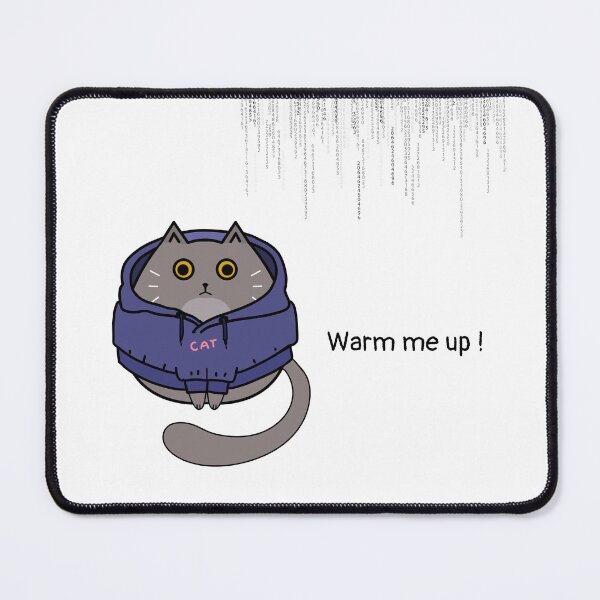 Item preview, Warm Me Up Cat – Cute Cozy Kitty in Rain designed and sold by VanillaVicArt.