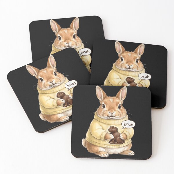 Item preview, Funny Bunny Bruh Meme Cute Rabbit Chocolate Lover Humor Design designed and sold by EricCotanori.
