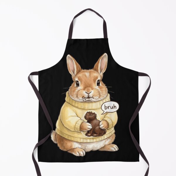 Item preview, Funny Bunny Bruh Meme Cute Rabbit Chocolate Lover Humor Design designed and sold by EricCotanori.