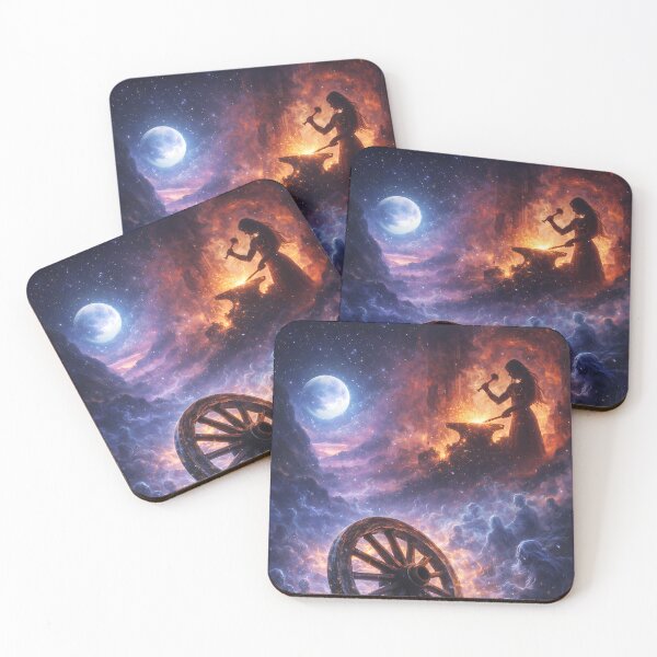 Item preview, Wheel Of Fate Forged In Cosmic Fire Night designed and sold by KnitOfShadoF.