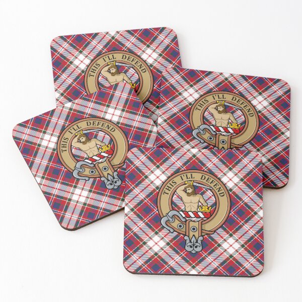 Item preview, Clan MacFarlane Crest over Dress Tartan designed and sold by sifis.