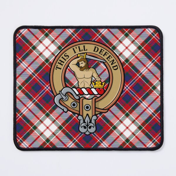 Item preview, Clan MacFarlane Crest over Dress Tartan designed and sold by sifis.