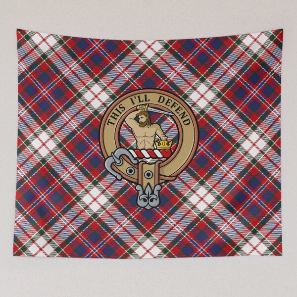 Item preview, Clan MacFarlane Crest over Dress Tartan designed and sold by sifis.