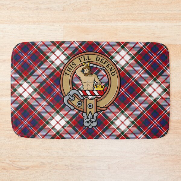 Item preview, Clan MacFarlane Crest over Dress Tartan designed and sold by sifis.