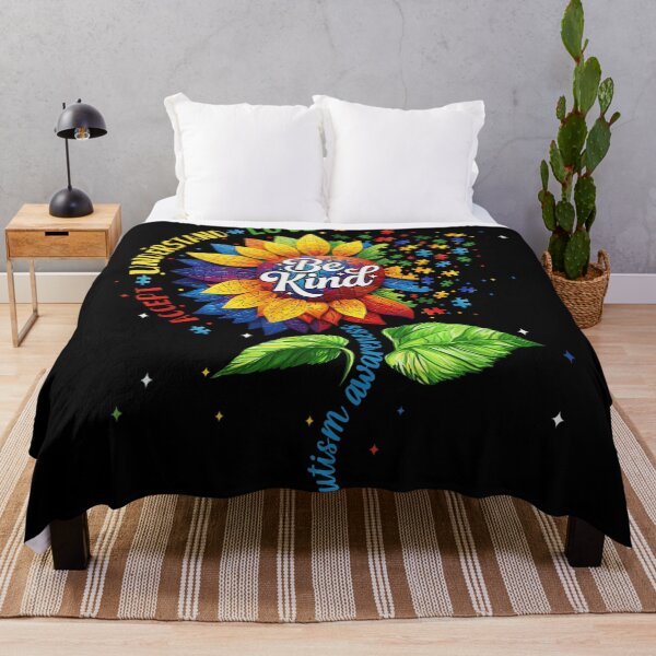 Item preview, Autism Awareness Be Kind Sunflower Puzzle Neurodiversity Support Design designed and sold by EricCotanori.