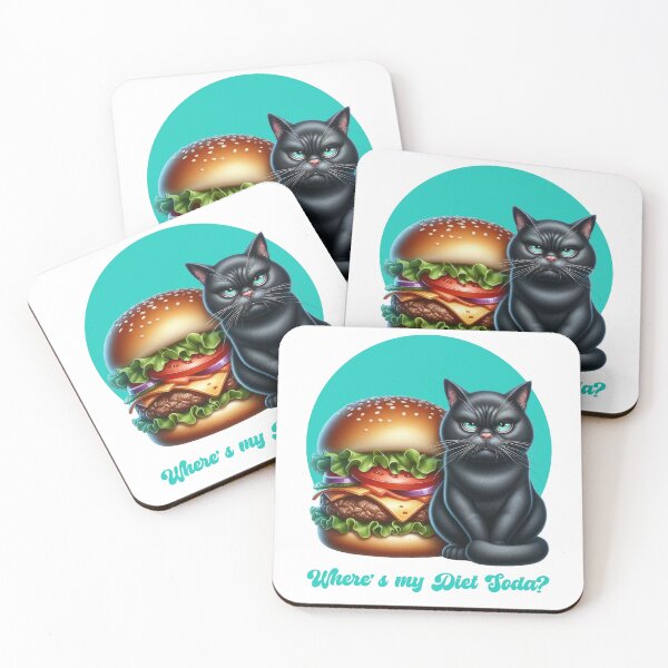 Item preview, Diet Soda Cat Burger Funny Meme designed and sold by MoodCatClubCo.