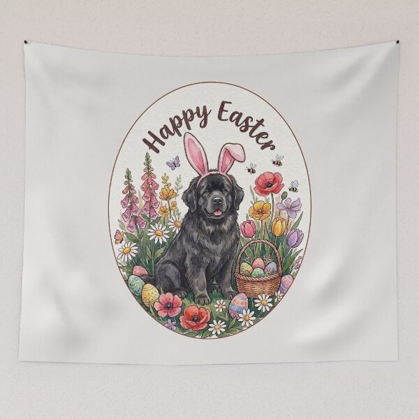 Item preview, Funny Newfoundland Happy Easter Egg Bunny Mom Dad Kids designed and sold by FurryHavenPH.