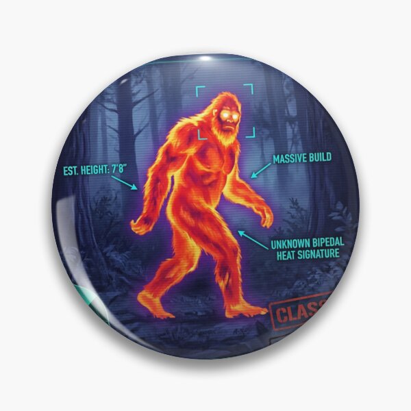 Item preview, Classified Bigfoot Thermal File – Sasquatch Forest Encounter | Horror Surveillance Street Art designed and sold by PLUSHIWORLDtm.