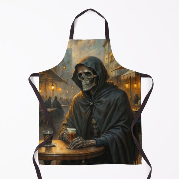 Item preview, Grim Reaper Having a Drink at Cafe designed and sold by DarkHolyQueen.