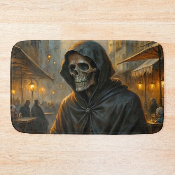 Item preview, Grim Reaper Having a Drink at Cafe designed and sold by DarkHolyQueen.